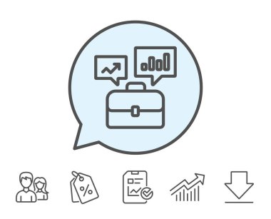 İş portföy ile büyüme çizelgeleri satırı simgesi.