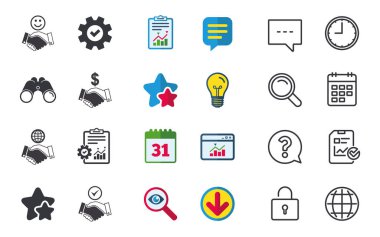 El sıkışma simgeler. Dünya, gülümseme mutlu yüz.