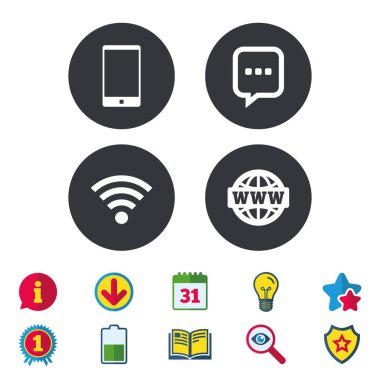 İletişim simgeler. Smartphone ve sohbet balonu.