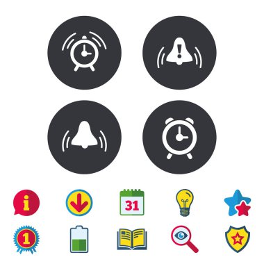 çalar saat simgeler. çan işareti sembolleri uyan.