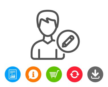 Kullanıcı satırı simgesi düzenleyin. Erkek profil işareti.