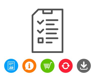 Denetim listesi belge satırı simgesi. Dosya işareti.