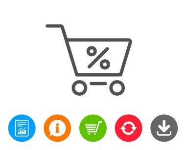 Alışveriş sepeti satırı simgesi. İşareti online satın alma.