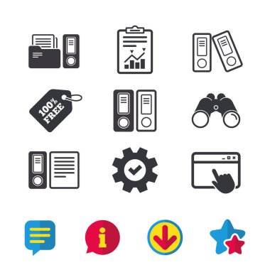 Muhasebe simgeler. Belge depolama klasörleri.