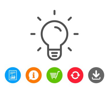 Ampul satırı simgesi. Lamba işareti.