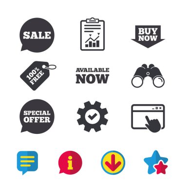 Satılık simgeler. Özel Fırsat konuşma kabarcıklar sembolleri.