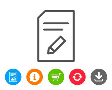 Belge satırı simgesi düzenleyin. Dosya işareti.