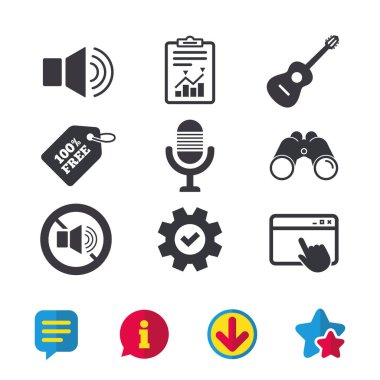 Müzikal öğeleri simgesi. Mikrofon, ses hoparlör.