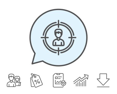 Kafa avcılık satırı simgesi. İş hedef işareti.