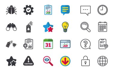 dezenfeksiyon işaretleri böcek. Dikkat dikkat simgesi.