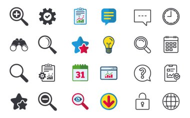 Büyüteç cam kutsal kişilerin resmi. artı ve eksi Yakınlaştırma aracı.