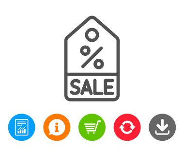 Etiket satırı simgesi alışveriş. Özel indirim işareti.