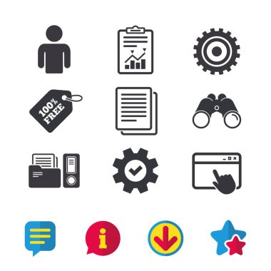 Muhasebe iş akışını simgeler. insan belgeler.