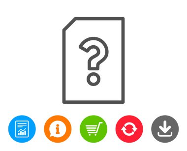 Bilinmeyen belge satırı simgesi. Soru ile dosya.