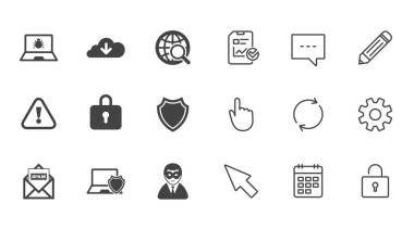 Internet gizlilik simgeler. Siber suç işaretleri.