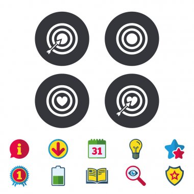 Hedef amaç simgeler. Dart tahtası işaretleri sembolleri.