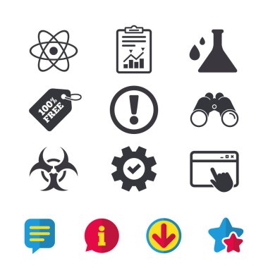 Dikkat biohazard simgeler. Kimya şişesi.