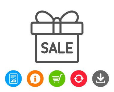 Hediye kutusu satırı simgesi. Mevcut işareti.