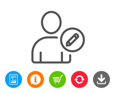 Kullanıcı satırı simgesi düzenleyin. Profil Avatar işareti.