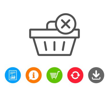 Alışveriş sepeti çizgi simgesini kaldırın. Online satın alma.