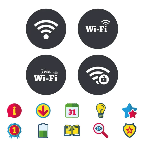 Ikony sieci bezprzewodowej WiFi. Strefa Wi-fi zablokowany. — Wektor stockowy