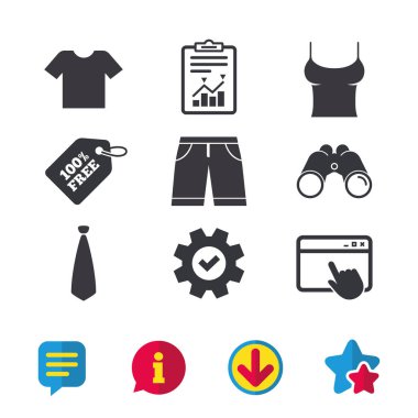 T-shirt ve bermuda şort işaretleri