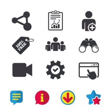 Grup insanlar ve paylaşım simgeler