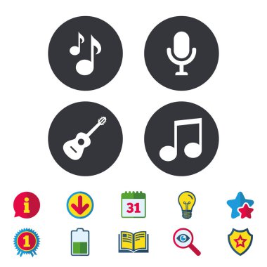 Müzik notlar ve akustik gitar işaretleri