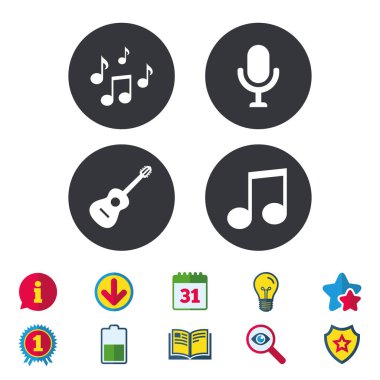 Müzik notlar ve akustik gitar işaretleri