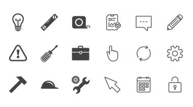 Onarım ve inşaat simgeler