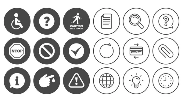 Attention caution icons — Stock Vector