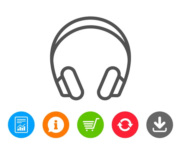 Icono de línea auriculares — Vector de stock