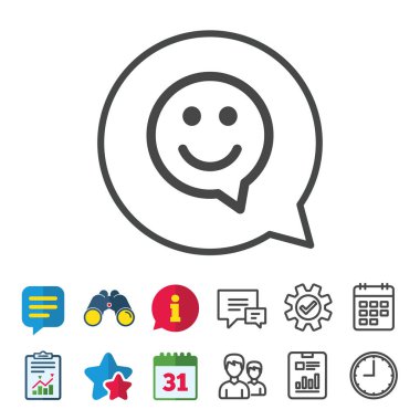 Mutlu yüz konuşma balonu simgesi