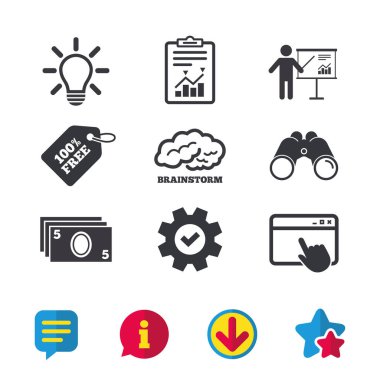 Sunu billboard ve simgeler beyin fırtınası