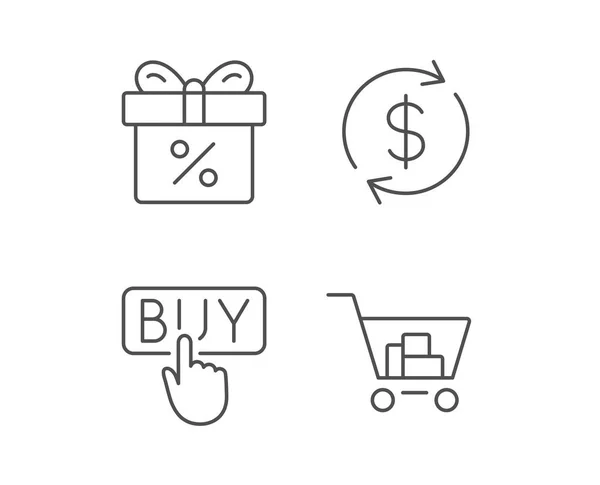 Carrito de compras e iconos de venta — Vector de stock