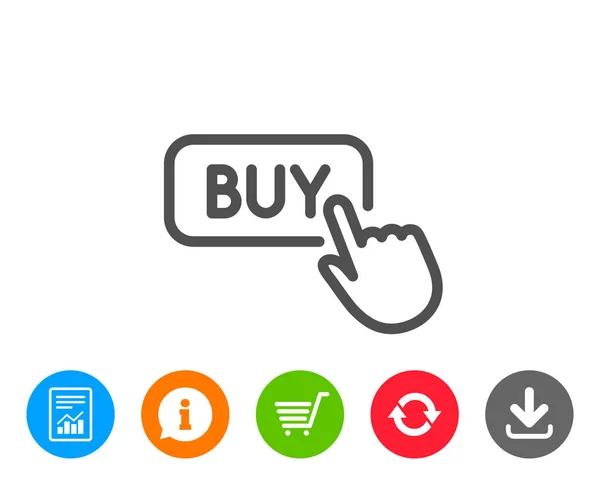 Haga clic para comprar icono de línea — Vector de stock