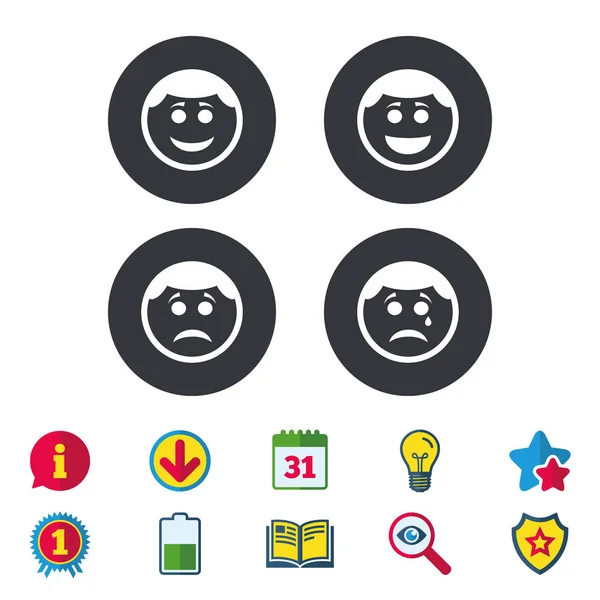 Circle smile face icons — Stock Vector
