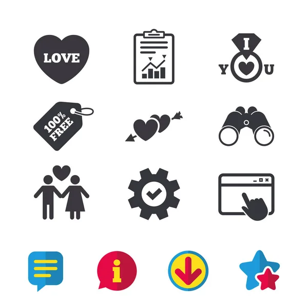 Valentine day icons — Stock Vector