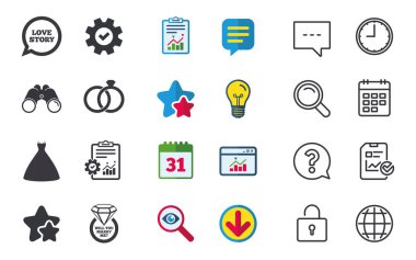 Düğün simgeleri dizisi.