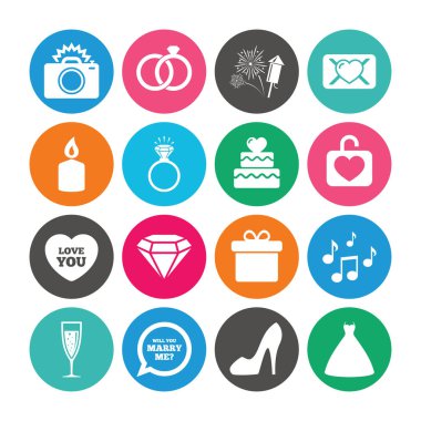 Düğün simgeleri dizisi.