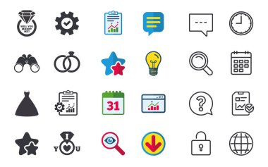 Düğün simgeleri dizisi.