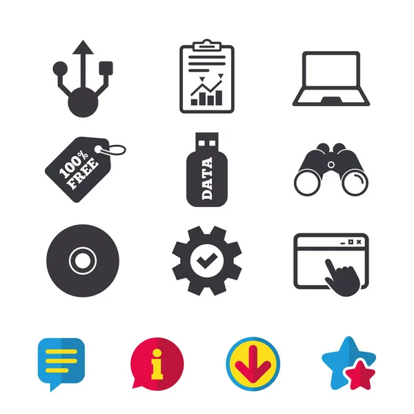 Conjunto de iconos planos — Vector de stock