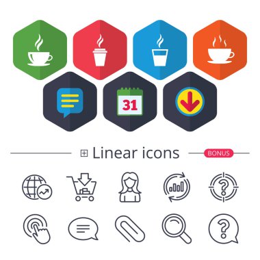 Sıcak içecekler gözlük sembolleri.