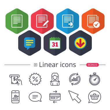 Belge simgeleri. yükleme dosyasını ve onay kutusu.