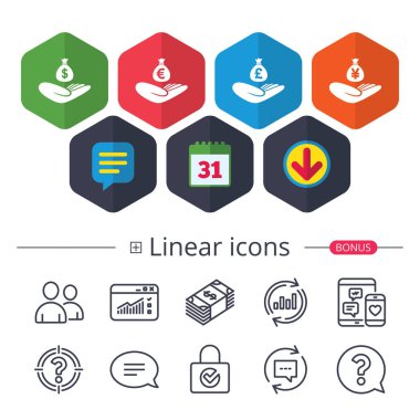 yardım simgeleri eller.