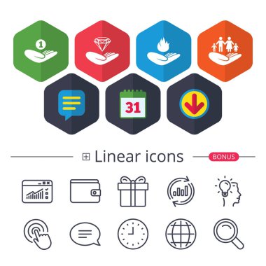 yardım simgeleri eller. 