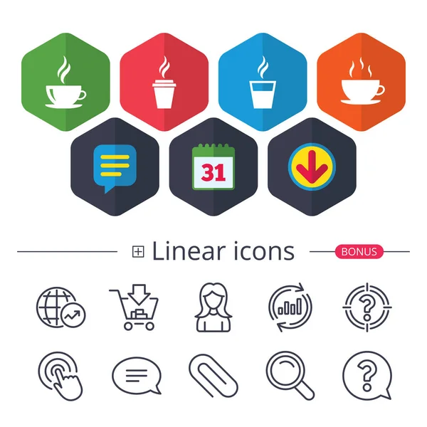 Sıcak içecekler gözlük sembolleri.