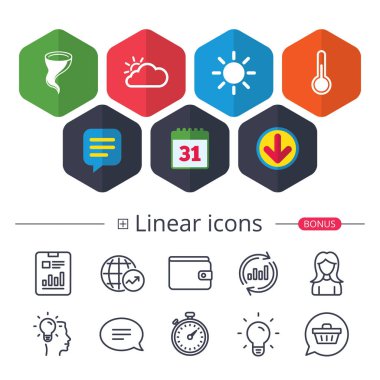 Hava simgeler. bulut ve güneş