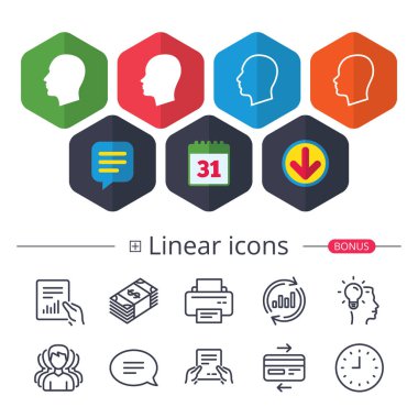 baş simgeler. erkek ve dişi insan sembolleri.