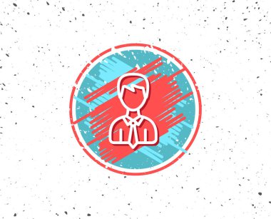 Erkek kullanıcı satırı simgesi. Erkek profil işareti.